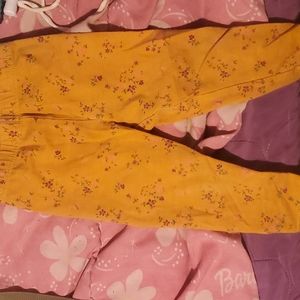Girls 18 month yellow flower leggings